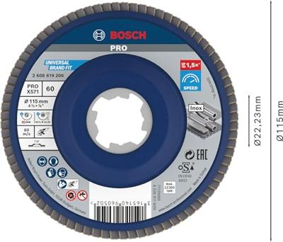 Bosch Accessoires X-LOCK Lamellenschijf Best for Metal recht, kunststof, Ø115mm, G 60, X571 - 1 stuk(s) - 2608619206 Bosch Accessoires X-LOCK Lamellenschijf Best for Metal recht, kunststof, Ø115mm, G 60, X571 - 1 stuk(s) - 2608619206