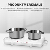 Clatronic DKP 3583 271699 Dubbele kookplaat Met handmatige temperatuursinstelling - thumbnail