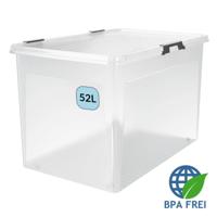 Opbergdoos Transparant met wieltjes 60x40x35cm - 52L - thumbnail