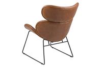Bendt Fauteuil 'Ida' PU-leder, kleur zwart / cognac - thumbnail