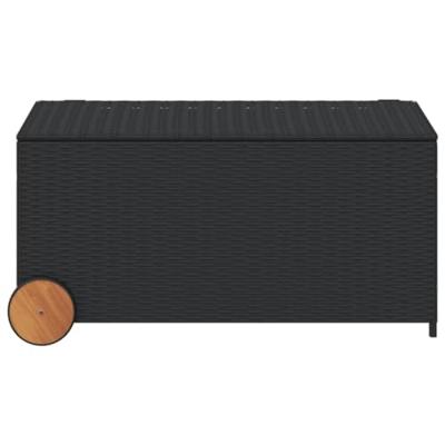 Tuinbox met wielen 190 L poly rattan zwart Tuinbox met wielen 190 L poly rattan zwart