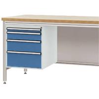 Manuflex ZB4775.5007 Behuizing onderbouw voor alu-werkbanken, gebruiksh. 500 mm met 4 lades, voor tafel diepte 600 mm - thumbnail