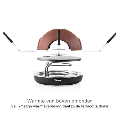 Tristar PZ9154 Pizza Festa 4 Zwart/Terracotta - thumbnail