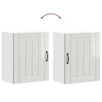 Keukenwandkast Lucca bewerkt hout hoogglans wit - thumbnail