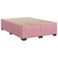 Boxspring met matras fluweel roze 140x190 cm - thumbnail