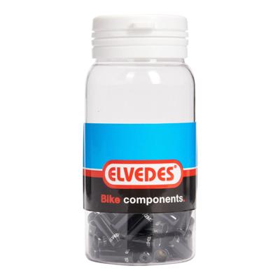 Elvedes Pot kabelhoedjes zwart 4,2mm | aluminium | 50 stuks