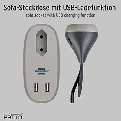 Brennenstuhl BN-1150290 Estilo Stekkerdoos Voor Bank Met Usb-oplaadfunctie - thumbnail