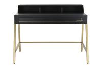 Bureau DKD Home Decor Zwart Metaal Gouden Mangohout (125 x 74 x 93.5 cm) - thumbnail