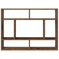 Wandschap 75x16x55 cm bewerkt hout oud houtkleurig - thumbnail