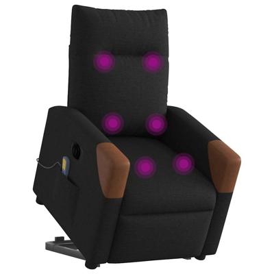 Sta-op-massagestoel elektrisch verstelbaar stof zwart - thumbnail