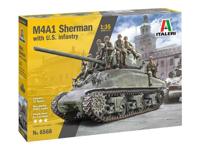 Italeri 1/35 M4A1 Sherman with U.S. Infantry - thumbnail