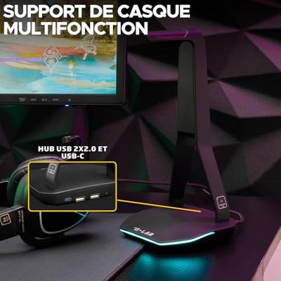 Ondersteuning voor Gaming Hoofdtelefoon The G-Lab K-STAND HYDROGEN Zwart