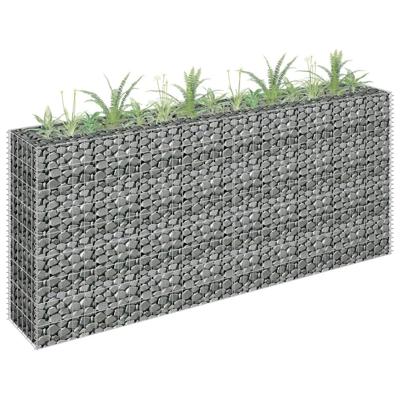 Gabion plantenbak verhoogd 180x30x90 cm gegalvaniseerd staal