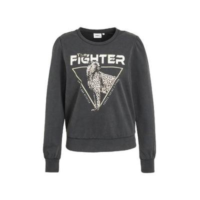 ONLY sweater ONLLUCINDA van biologisch katoen antraciet ONLY sweater ONLLUCINDA van biologisch katoen antraciet