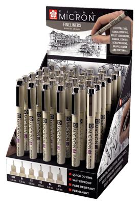Fineliner sakura pigma micron assorti zwart | 36 stuks