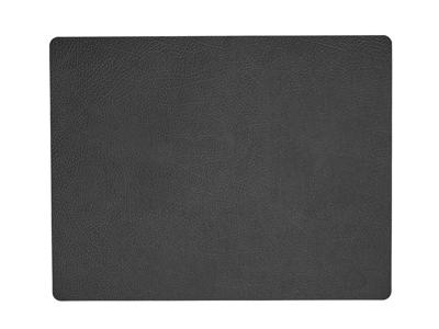Lind DNA placemat Hippo leer 35x45cm - zwart/antraciet Lind DNA placemat Hippo leer 35x45cm - zwart/antraciet