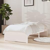 Bedframe massief hout wit 75x190 cm - thumbnail