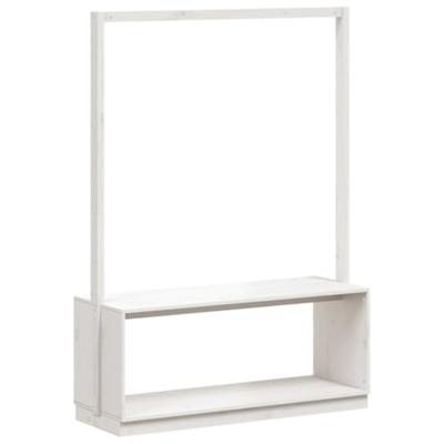 Kledingrek schoenenkast 113x40x157,5 cm massief grenenhout wit Kledingrek schoenenkast 113x40x157,5 cm massief grenenhout wit