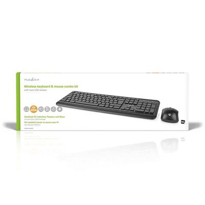 Muis en Toetsenbord - Set | Draadloos | Muis- en toetsenbordverbinding: USB | 800 / 1200 / 1600 dpi | Instelbare DPI | QWERTY | Scandinavisch