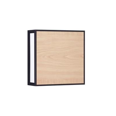 Lyora Vierkante wandlampAstral antraciet met hout - 9030631