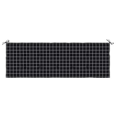 VidaXL Tuinbankkussen ruitpatroon 150x50x3 cm oxford stof zwart