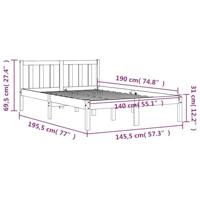 Bed met matras massief grenenhout wasbruin 140x190 cm - thumbnail