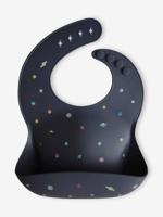 Silicone slabbetje met opvangzakje MUSHIE marineblauw - thumbnail