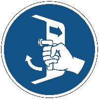 Luiken sluiten en beveiligen gebods- Ø 100 mm - Sticker - thumbnail