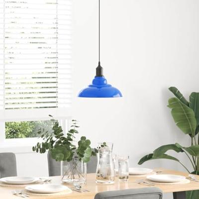 Hanglamp in hoogte verstelbaar E27 31 cm metaal donkerblauw