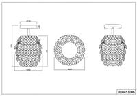 Trio Moderne PlafondlampPetty met kristal 20cm - R60451006 - thumbnail