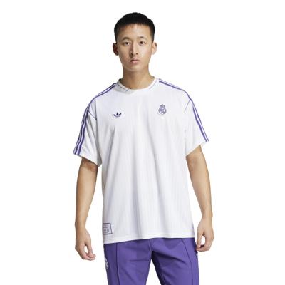 adidas Real Madrid Terrace Icons T-Shirt Wit Paars