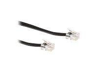 ACT TD5702 Platte Telefoonkabel | RJ12 connectoren | Zwart | 2 meter - thumbnail