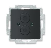 Busch-Jaeger Future Linear centraalplaat voor 1 of 2 zwakstroomaansluitingen met draagring, matzwart - thumbnail