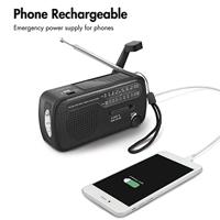 LogiLink noodradio met 3 oplaadmogelijkheden: dynamo-handslinger, zonnepaneel en USB, met geïntegreerde zaklamp - thumbnail