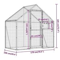 Volire 179x100x185 m aluminium antracietkleurig - thumbnail