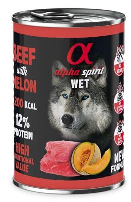 ALPHA SPIRIT WET Rundvlees met meloen - natvoer voor honden - 400g