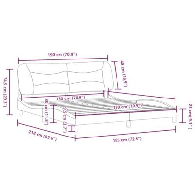 Bedframe met hoofdbord kunstleer grijs 180x200 cm