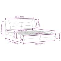 Bedframe met hoofdbord kunstleer grijs 180x200 cm - thumbnail