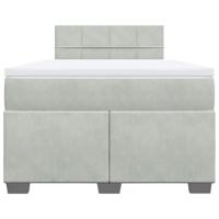 Boxspring met matras fluweel lichtgrijs 120x190 cm - thumbnail
