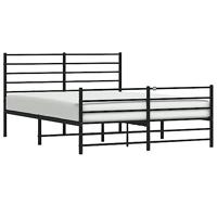 Bedframe met hoofd- en voeteneinde metaal zwart 150x200 cm - thumbnail