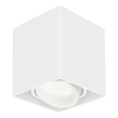 Vierkante LED Opbouwspot Esto - Kantelbaar - Dimbaar - 4000K neutraal wit - 4 Watt 345 Lumen - GU10 - Plafondspot - Voor binnen - Vervangbare afdekring - Wit