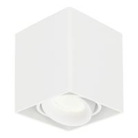 Vierkante LED Opbouwspot Esto - Kantelbaar - Dimbaar - 4000K neutraal wit - 4 Watt 345 Lumen - GU10 - Plafondspot - Voor binnen - Vervangbare afdekring - Wit - thumbnail