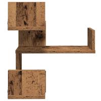 Hoekwandschap 40x40x49,5 cm bewerkt hout out houtkleurig - thumbnail