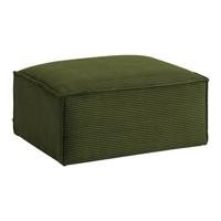 Kave Home Hocker 'Blok' Rib, kleur Donkergroen - thumbnail