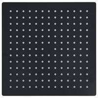 VidaXL Regendouchekop vierkant 25x25 cm roestvrij staal zwart - thumbnail