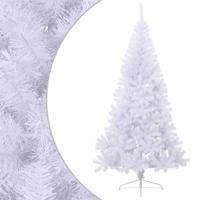 VidaXL Kunstkerstboom met standaard half 180 cm pvc wit - thumbnail