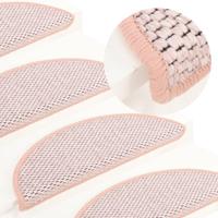 VidaXL Trapmatten zelfklevend 15 st sisal-look 65x21x4 cm roze - thumbnail