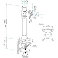 .com Monitor arm - hoogte verstelbaar - met bureauklem - Bevestigingskit - voor LCD-scherm (instelbare arm) - plastic, staal - zwart - thumbnail