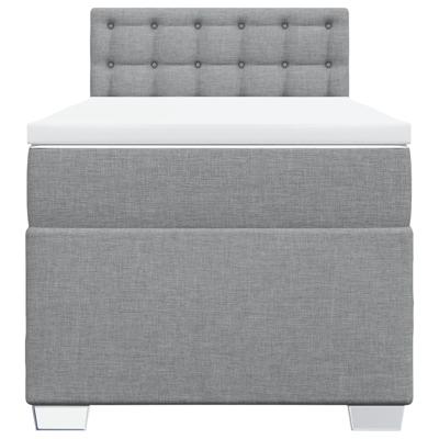 Boxspring met matras stof lichtgrijs 140x190 cm - thumbnail