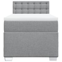 Boxspring met matras stof lichtgrijs 120x190 cm - thumbnail